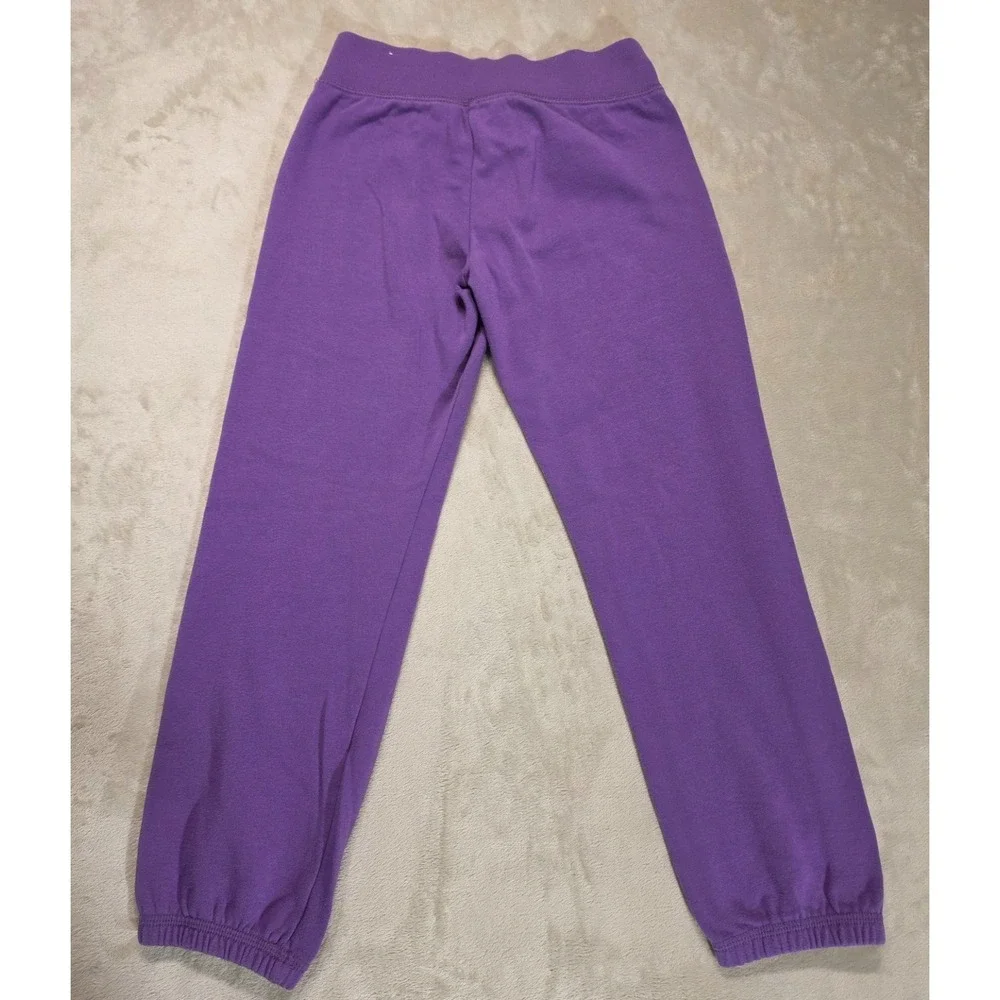 Justice Girls Purple Sweatpants Glitter Graphic‎ 